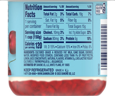 Dannon Fruit on the Bottom Cherry Low Fat Yogurt 5.3 Oz - Image 6