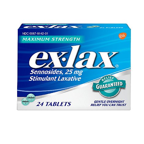 Ex Lax Maximum Relief Formula Pills - 24 Count