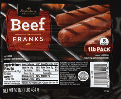 Signature SELECT Franks Beef 8 Count - 16 Oz - Image 2