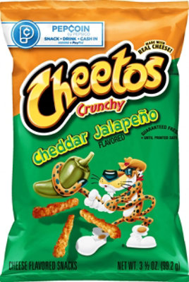 CHEETOS Snacks Cheese Flavored Crunchy Cheddar Jalapeno - 3.5 Oz - Image 2