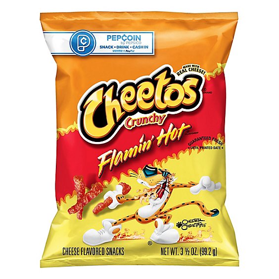 CHEETOS Snacks Cheese Flavored Crunchy Flamin Hot - 3.5 Oz