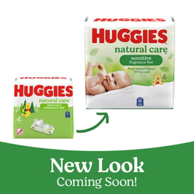 Huggies Natural Care Unscented Sensitive Baby Wipes Flip-Top Pack 56 Wipes Total - Each - Image 2
