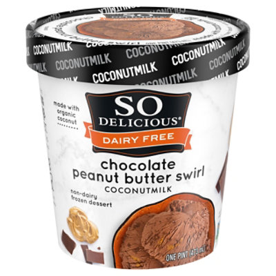 So Delicious Frozen Dessert Coconut Milk Chocolate Peanut Butter Swirl - 1 Pint - Image 1