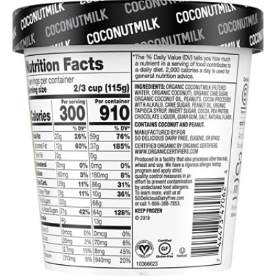 So Delicious Frozen Dessert Coconut Milk Chocolate Peanut Butter Swirl - 1 Pint - Image 2