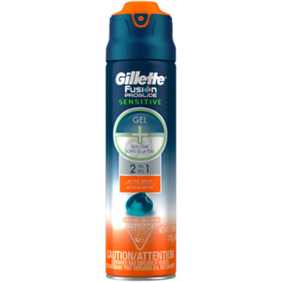Verplicht warmte Uitdrukking Gillette Fusion Proglide Sensitive Shave Gel 2 in 1 Active Sport - 6 Oz -  Albertsons