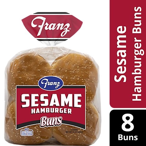 Franz Hamburger Bun Sesame Cluster 8 Count - 15 Oz