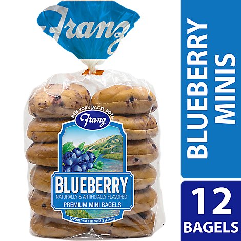 Franz Bagels Premium Mini Blueberry 12 Count - 16 Oz