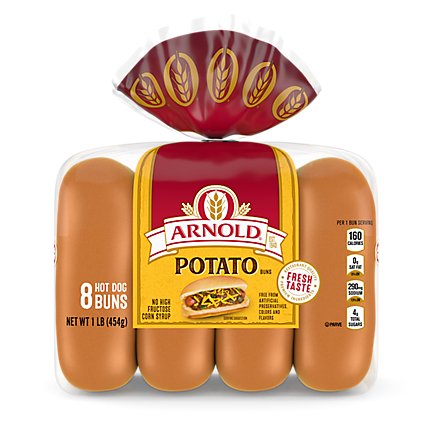 Oroweat Country Potato Hot Dog Roll Buns - 8 Count - Image 1