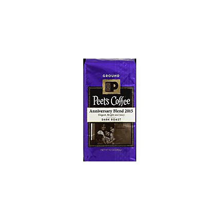 Peets Coffee Ground Dark Roast Anniversary Blend 2015 - 10 Oz - Image 1