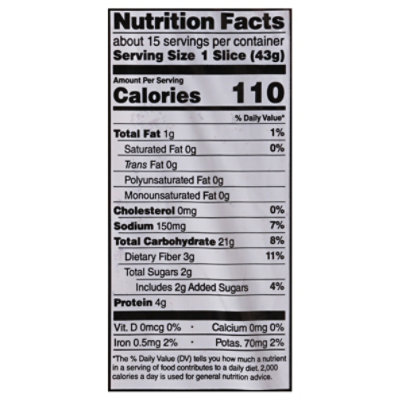 Rudis Organic Bakery Bread Organic Honey Sweet Whole Wheat - 22 Oz - Image 3