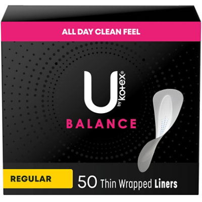 U by Kotex Barely There Panty Liners Regular Length Thin Unscented Light Absorbency - 50 Count