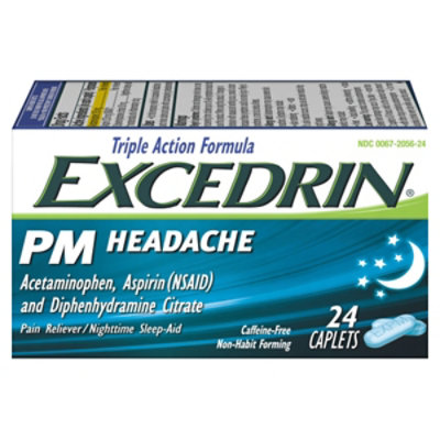 Excedrin PM Headache Caplets Pain Reliever - 24 Count - Image 1