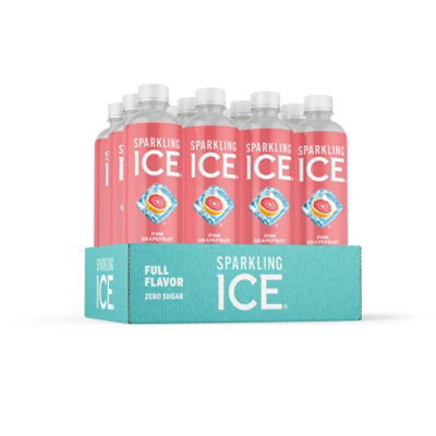 Sparkling Ice Pink Grapefruit Sparkling Water 12-17 fl. oz. Bottles - Image 3