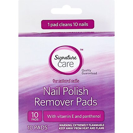 Signature Care Nail Polish Remover Pads With Vitamin E & Panthenol - 10 Count - Image 2