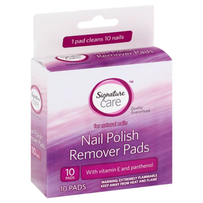 Signature Select/Care Nail Polish Remover Pads With Vitamin E & Panthenol - 10 Count - Image 1