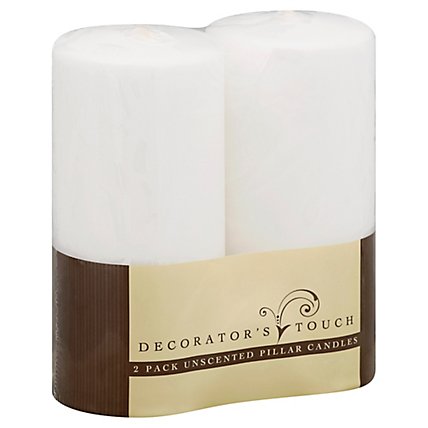 Decorators Touch Unscented Pillers Candles - Each - Image 1