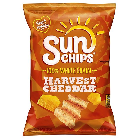 SunChips Snacks Whole Grain Harvest Cheddar - 3 Oz