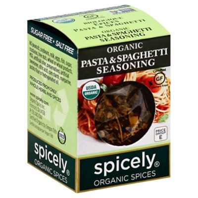 Spicely Organic Spices Seasoning Pasta & Spaghetti Ecobox - 0.2 Oz