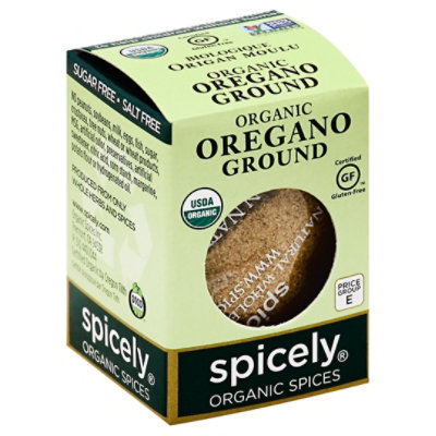 Spicely Organic Spices Oregano Ground Ecobox - 0.3 Oz