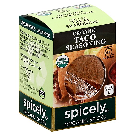 Spicely Organic Spices Seasoning Taco Ecobox - 0.45 Oz