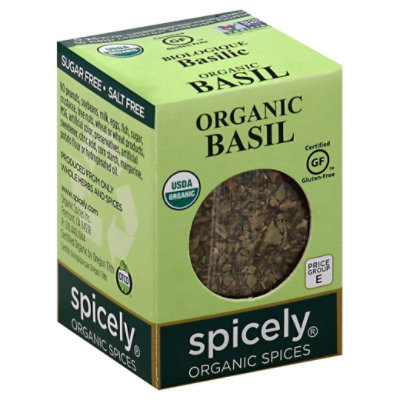 Spicely Organic Spices Basil Ecobox - 0.1 Oz
