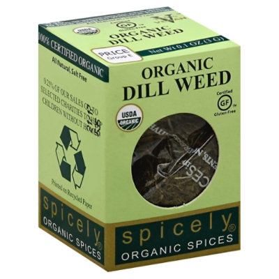 Spicely Organic Spices Dill Weed Ecobox - 0.1 Oz