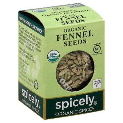 Spicely Organic Spices Fennel Seed Ecobox - 0.3 Oz