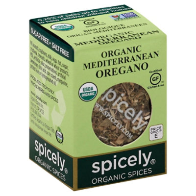 Spicely Organic Spices Oregano Mediterranean Ecobox - 0.15 Oz - Image 1