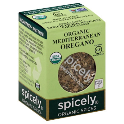 Spicely Organic Spices Oregano Mediterranean Ecobox - 0.15 Oz