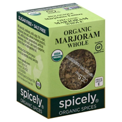 Spicely Organic Spices Marjoram Whole Ecobox - 0.1 Oz