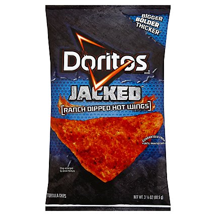 Doritos Tortilla Chips Jacked Ranch Dipped Hot Wings - 3.125 Oz - Image 1
