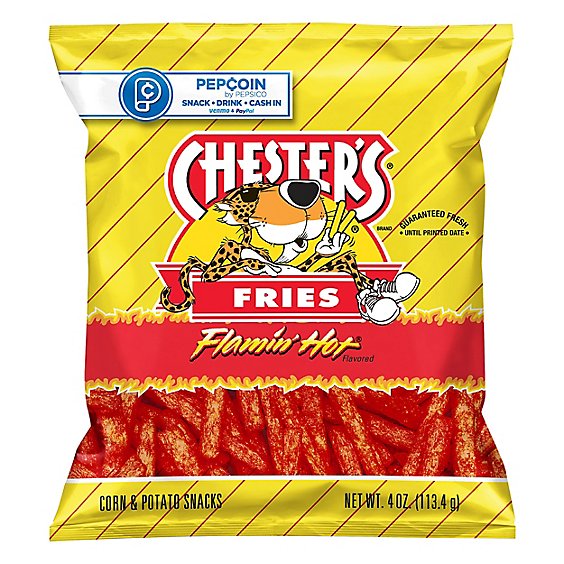 CHESTERS Fries Corn & Potato Snacks Flamin Hot - 4 Oz