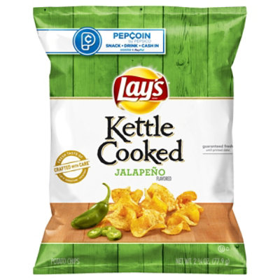 Lays Potato Chips Kettle Cooked Jalapeno - 2.75 Oz - Image 1
