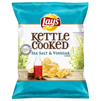 Lays Potato Chips Kettle Cooked Sea Salt & Vinegar - 2.75 Oz - Image 1