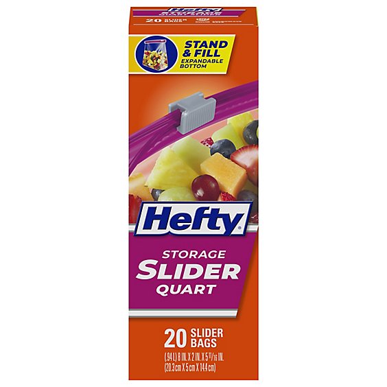 Hefty Storage Slider Bags Quart - 20 Count