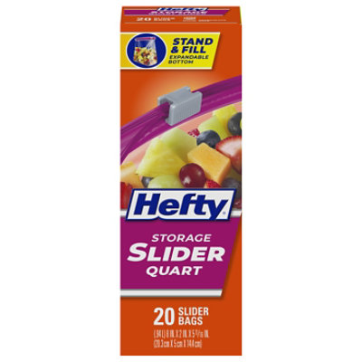 Hefty Storage Slider Bags Quart - 20 Count