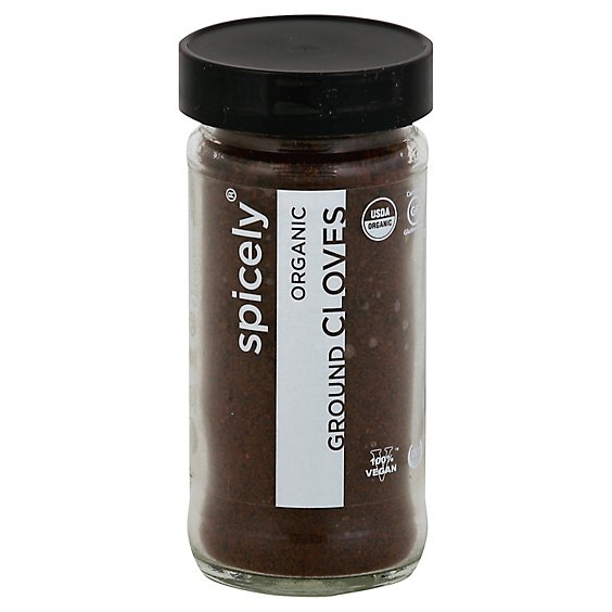 Spicely Organic Spices Cloves Ground Glass Jar - 1.6 Oz