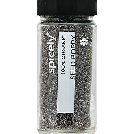 Spicely Organic Spices Poppy Seed Glass Jar - 2.2 Oz - Image 2