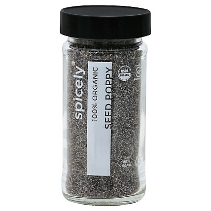 Spicely Organic Spices Poppy Seed Glass Jar - 2.2 Oz - Image 1