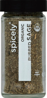 Spicely Organic Spices Rubbed Sage Glass Jar - 0.6 Oz - Image 2