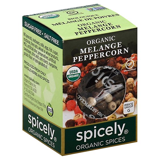 Spicely Organic Spices Peppercorn Melange Ecobox - 0.45 Oz