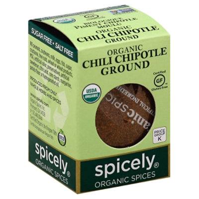 Spicely Organic Spices Chili Chipotle Ground Ecobox - 0.45 Oz