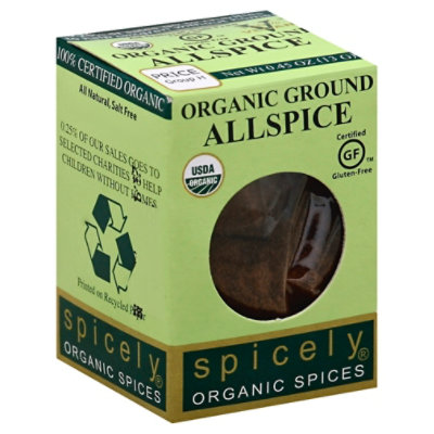 Spicely Organic Spices All Spice Ground Ecobox - 0.45 Oz