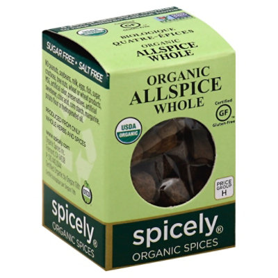 Spicely Organic Spices All Spice Whole Ecobox - 0.3 Oz