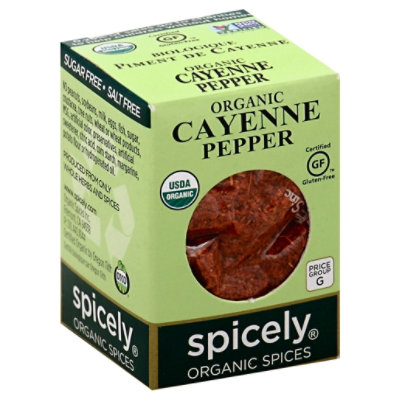 Spicely Organic Cayenne Pepper Gluten-Free - 0.45 Oz