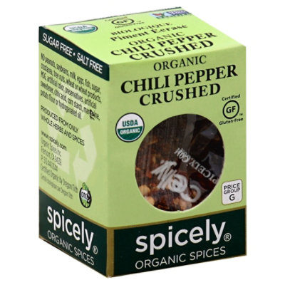 Spicely Organic Spices Chili Pepper Crushed Ecobox - 0.3 Oz