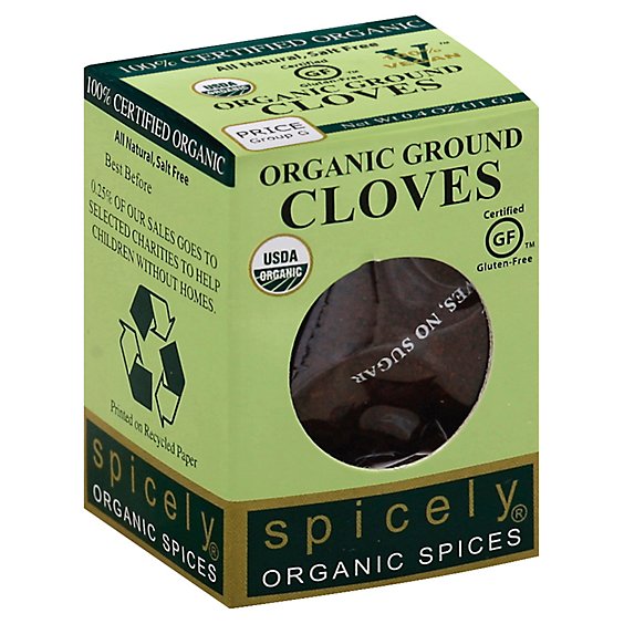 Spicely Organic Spices Cloves Ground Ecobox - 0.4 Oz