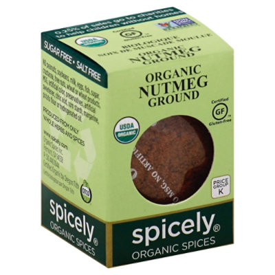 Spicely Organic Spices Nutmeg Ground Ecobox - 0.4 Oz