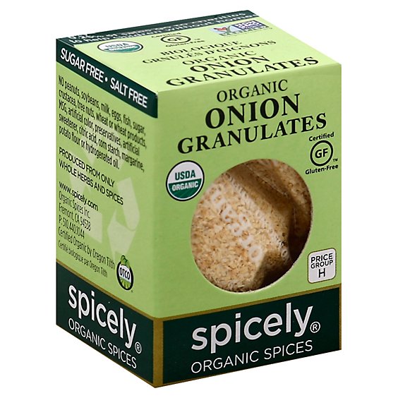 Spicely Organic Spices Onion Granulates Ecobox - 0.4 Oz