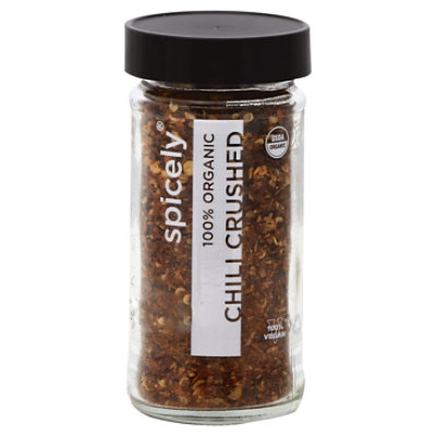 Spicely Organic Spices Chili Crushed Glass Jar - 1.3 Oz